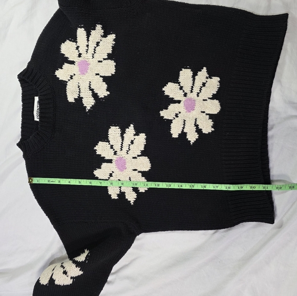 Essentiel Antwerp Black And Off White Floral Intarsia Knitted Dahlias Sweater.S - Picture 9 of 11